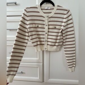 Meshki Striped Knit Cardigan